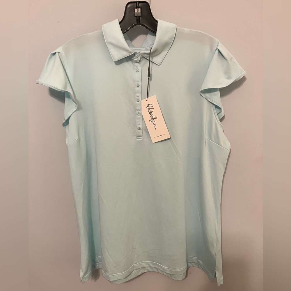 Walter Hagen Golf Shirt Ruffled Capped Sleeves NWT Sz XL